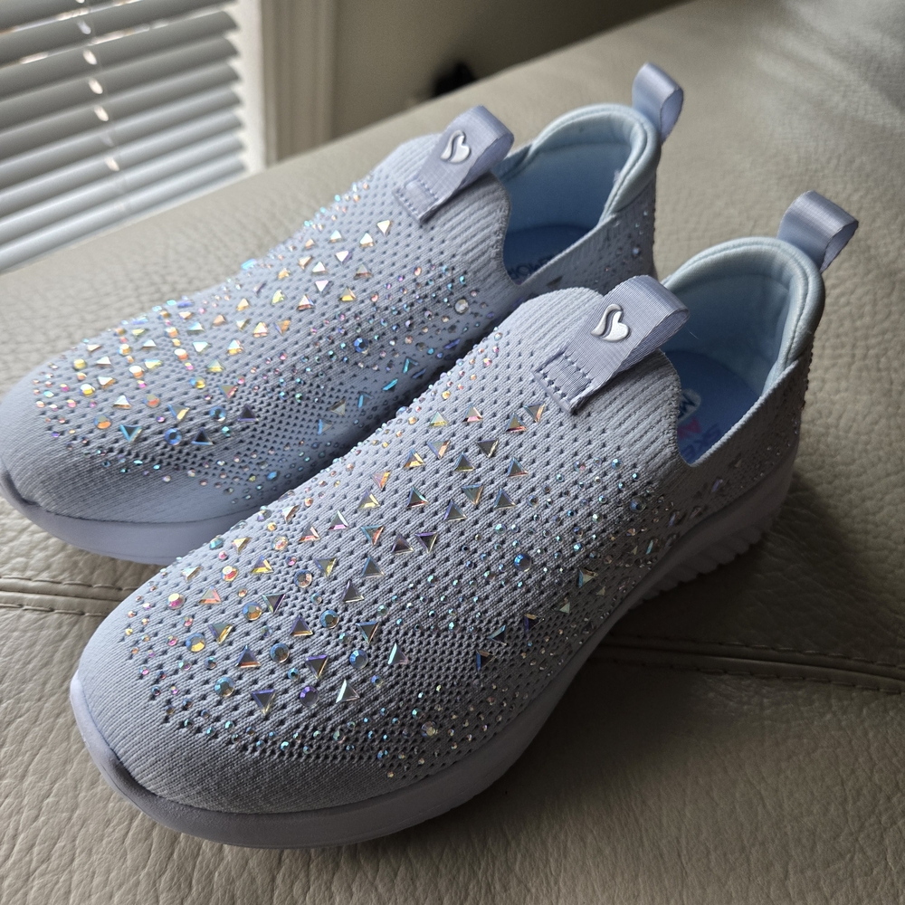 NWOT Girl's Sparkling Slip-On Ultra Flex Sneakers
